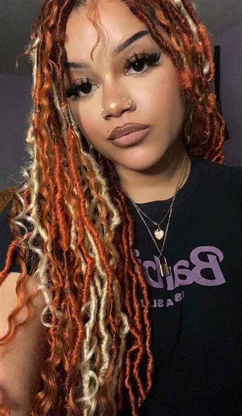 red and blonde faux locs|faux locks pics.